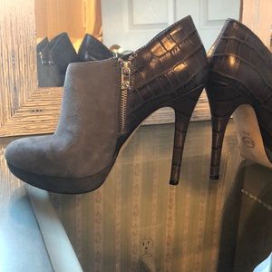 Michael Kors grey bootie heels